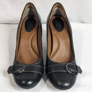 Clarks Artisan Heels with Faux Buckle-